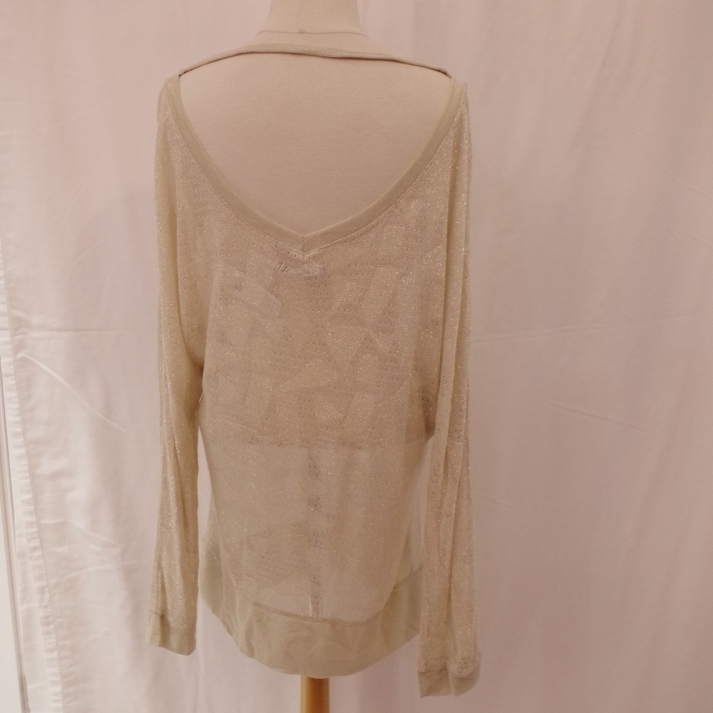 Vero Moda Metallic Gold Scoop Back Knit Top- Sz. L - Picture 3 of 4